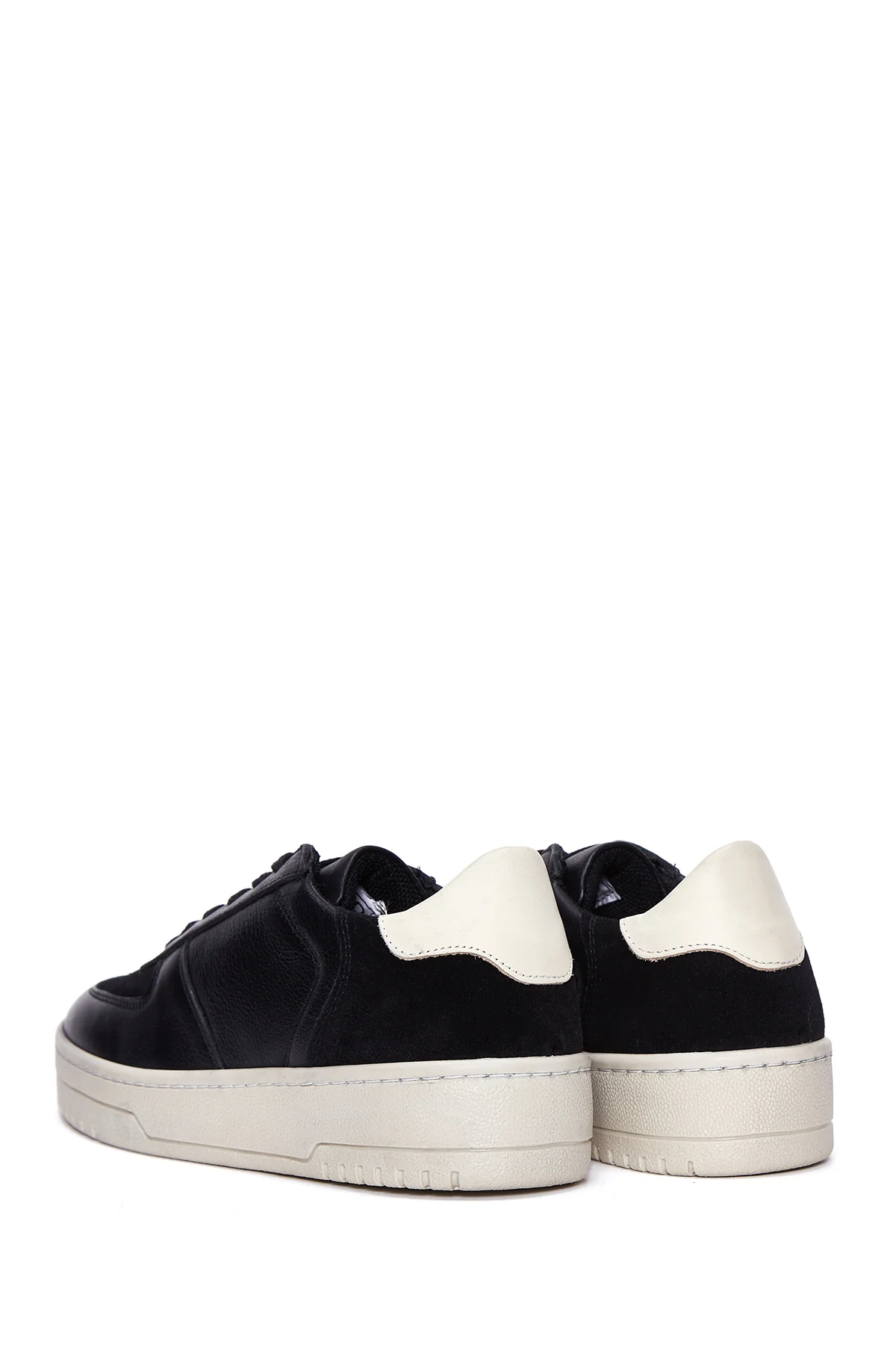 Kadın Siyah Deri Sneaker - Image 5