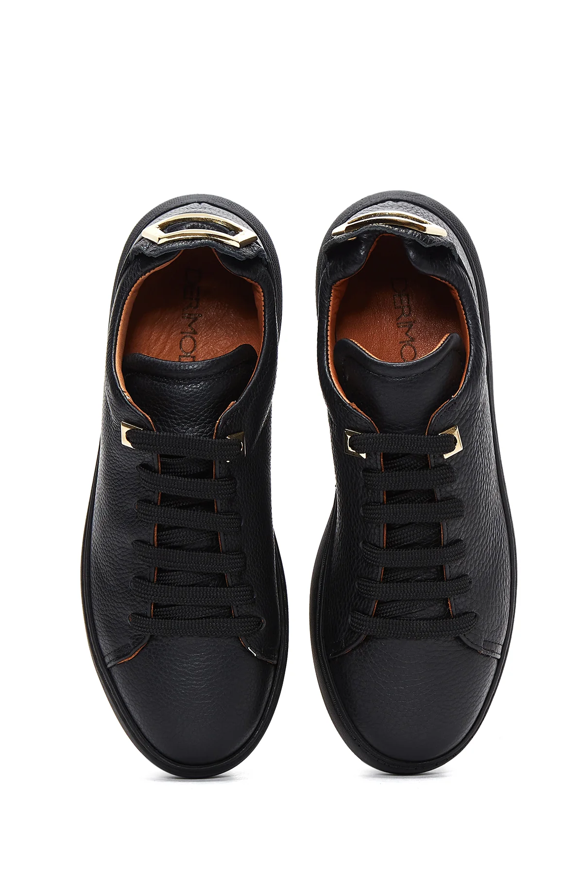 Kadın Siyah Deri Sneaker - Image 6