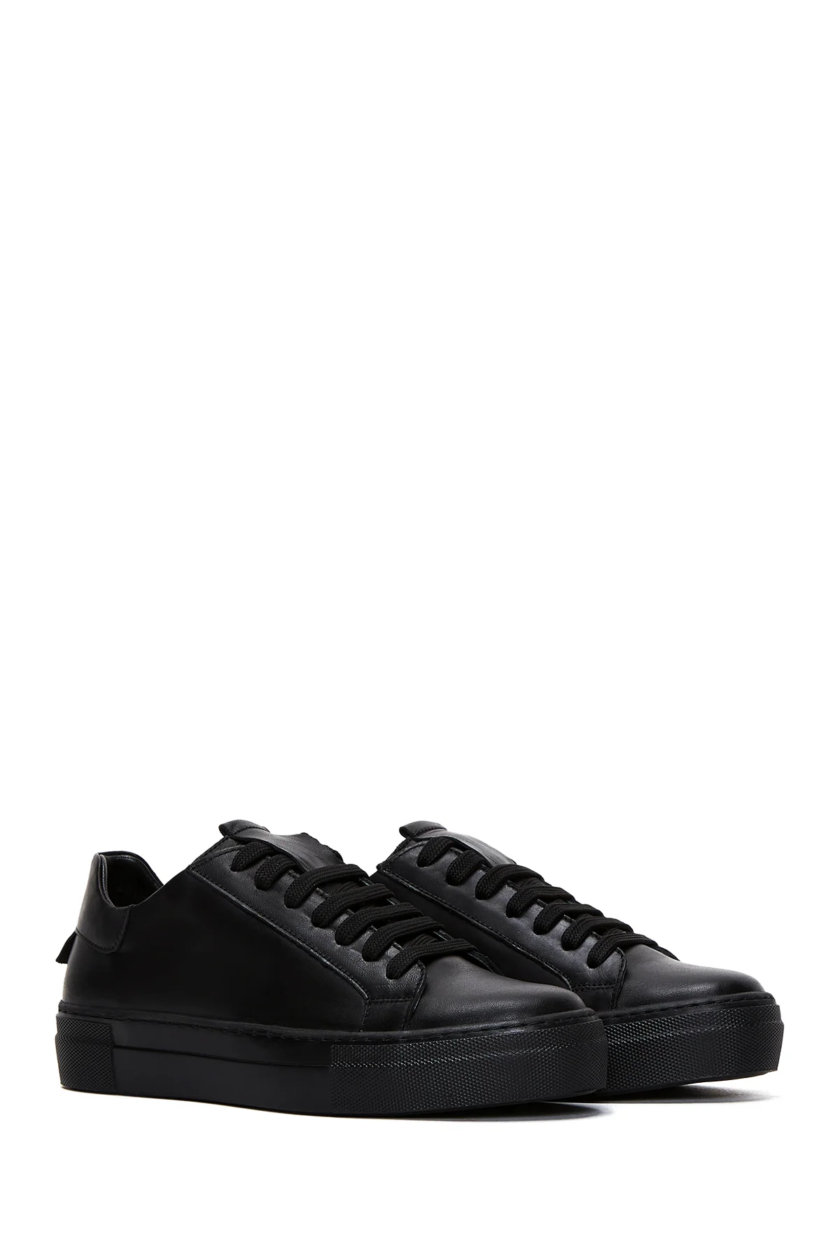 Kadın Siyah Deri Sneaker - Image 3