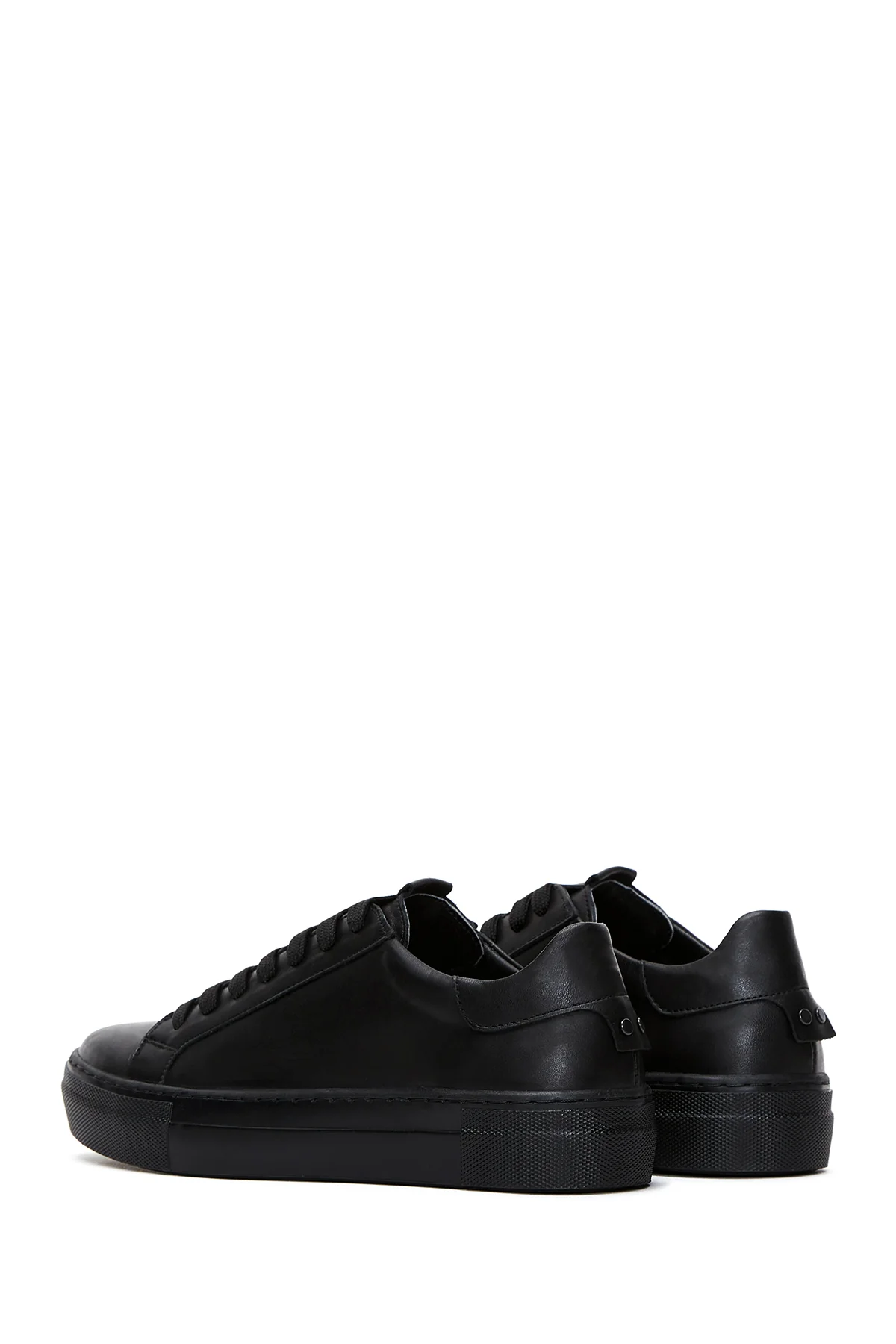 Kadın Siyah Deri Sneaker - Image 5