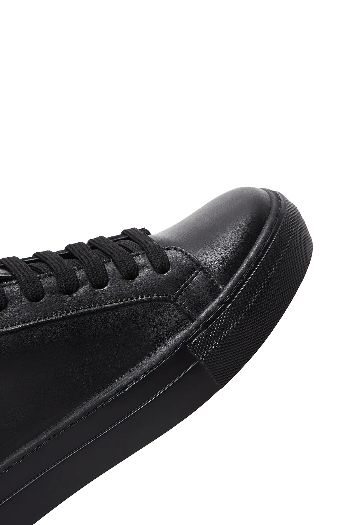 Kadın Siyah Deri Sneaker - Image 7
