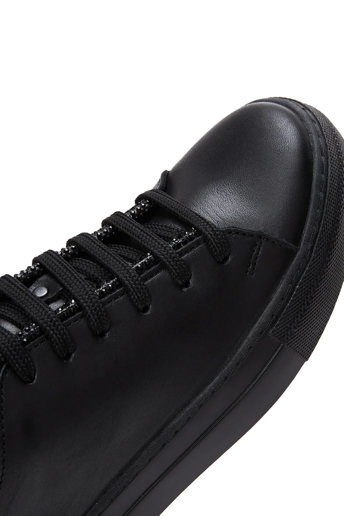 Kadın Siyah Deri Sneaker - Image 7