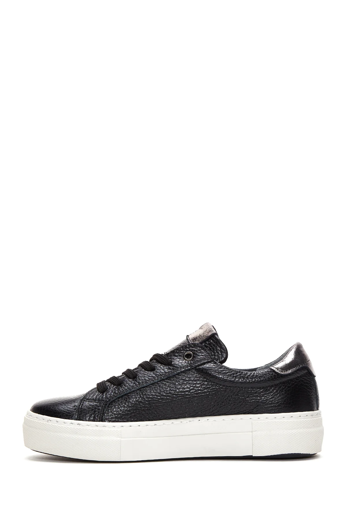 Kadın Siyah Deri Sneaker - Image 2