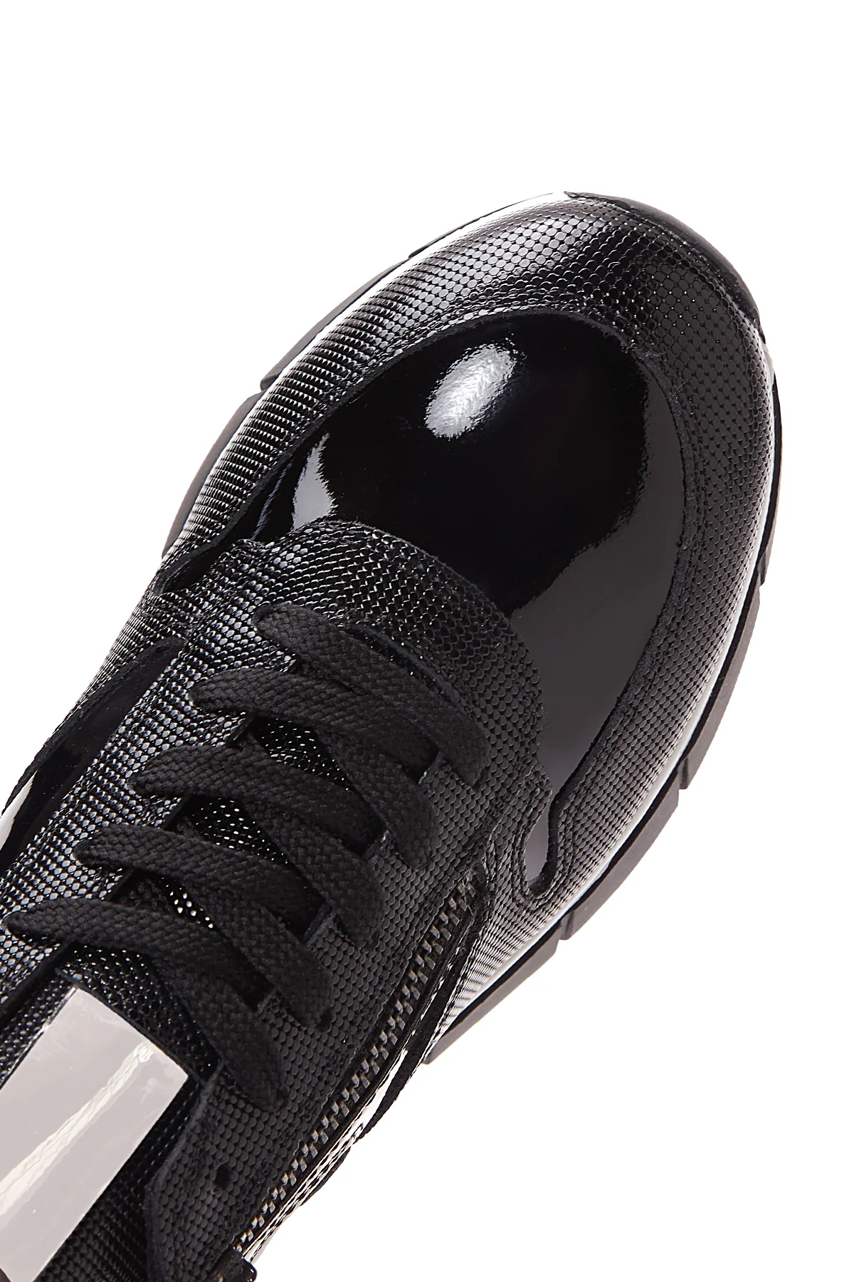Kadın Siyah Deri Sneaker - Image 6