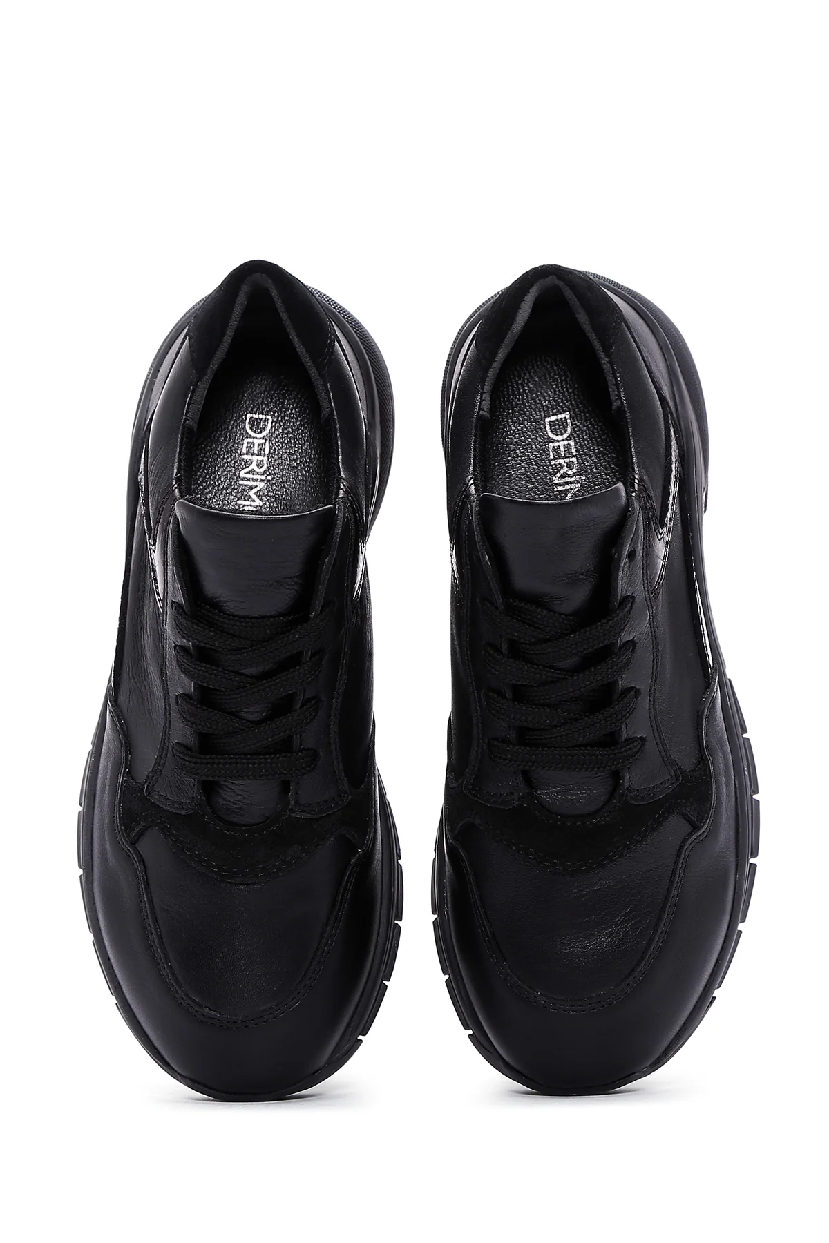 Kadın Siyah Deri Sneaker - Image 6