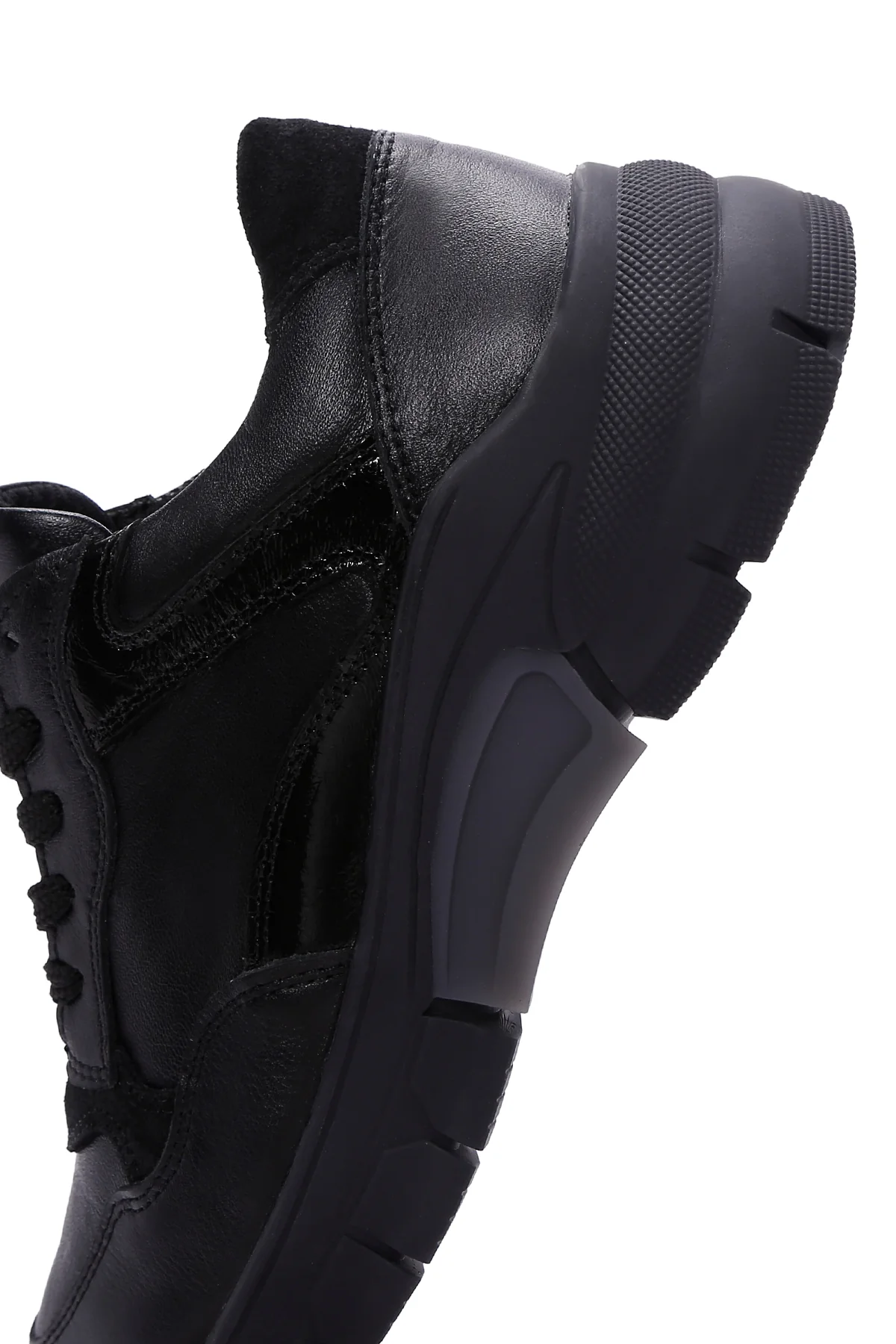 Kadın Siyah Deri Sneaker - Image 7
