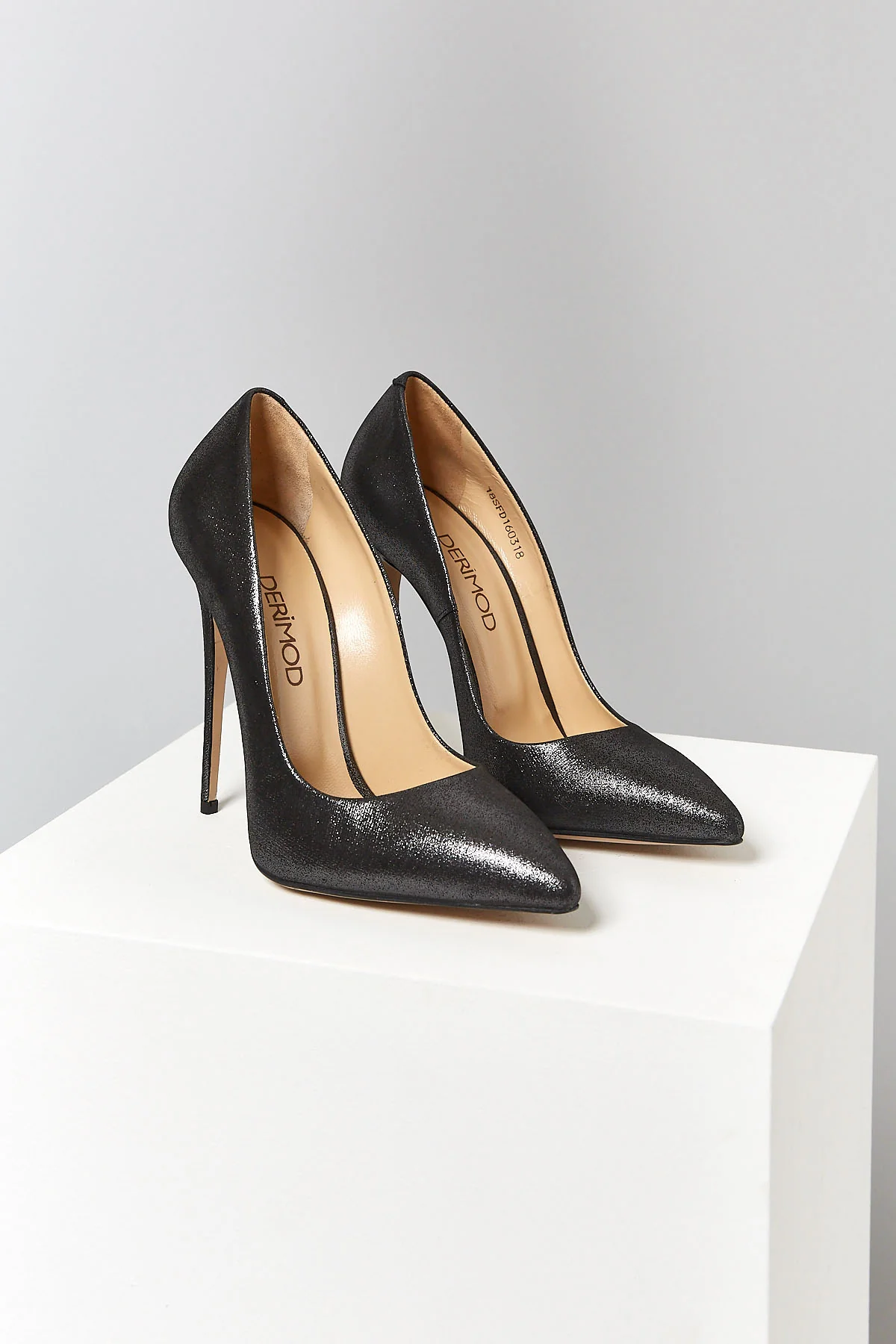 Kadın Siyah Deri Stiletto - Image 2