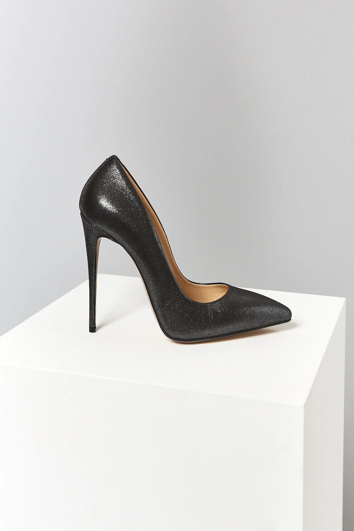 Kadın Siyah Deri Stiletto - Image 3