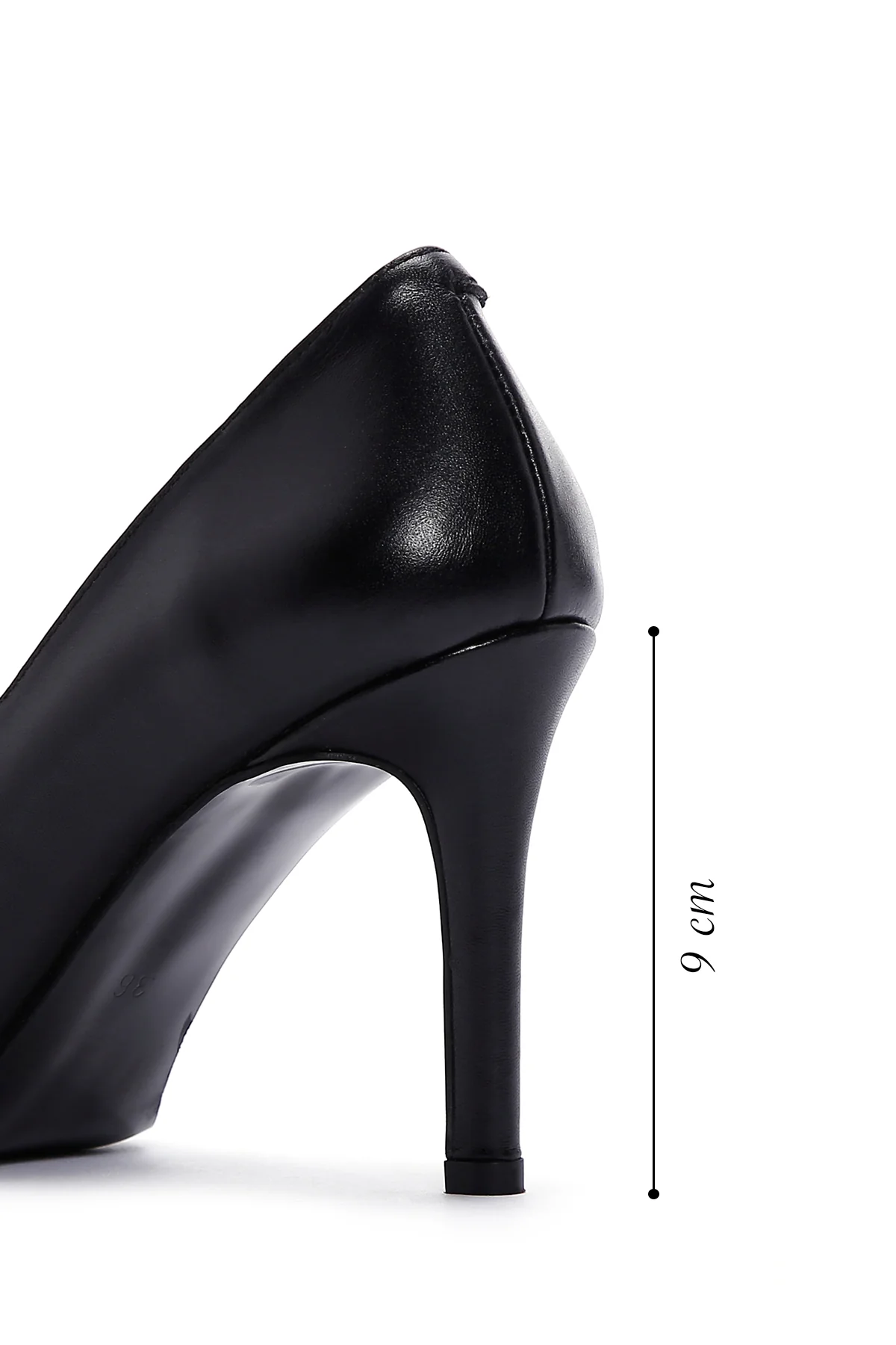 Kadın Siyah Deri Stiletto - Image 2