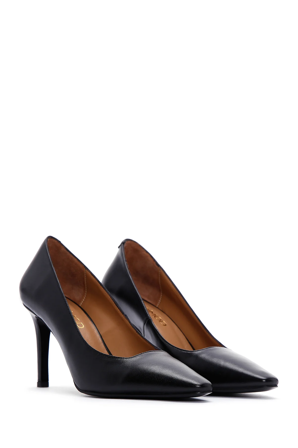 Kadın Siyah Deri Stiletto - Image 4