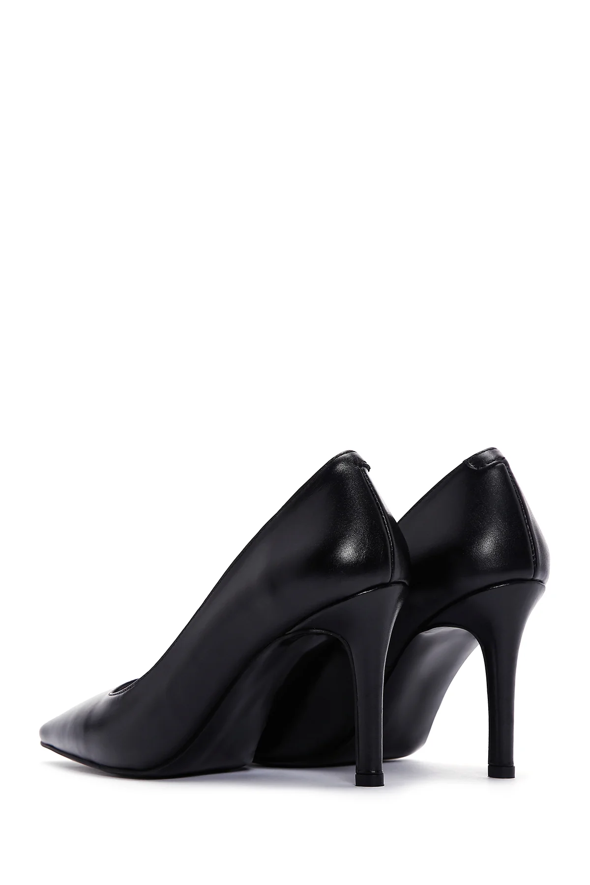 Kadın Siyah Deri Stiletto - Image 6