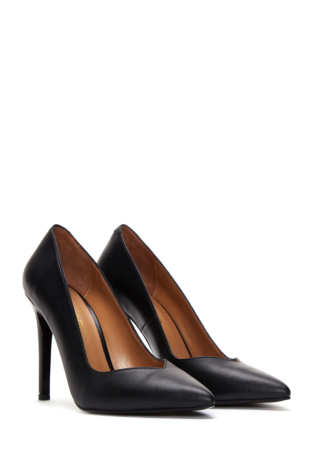 Kadın Siyah Deri Stiletto - Image 4