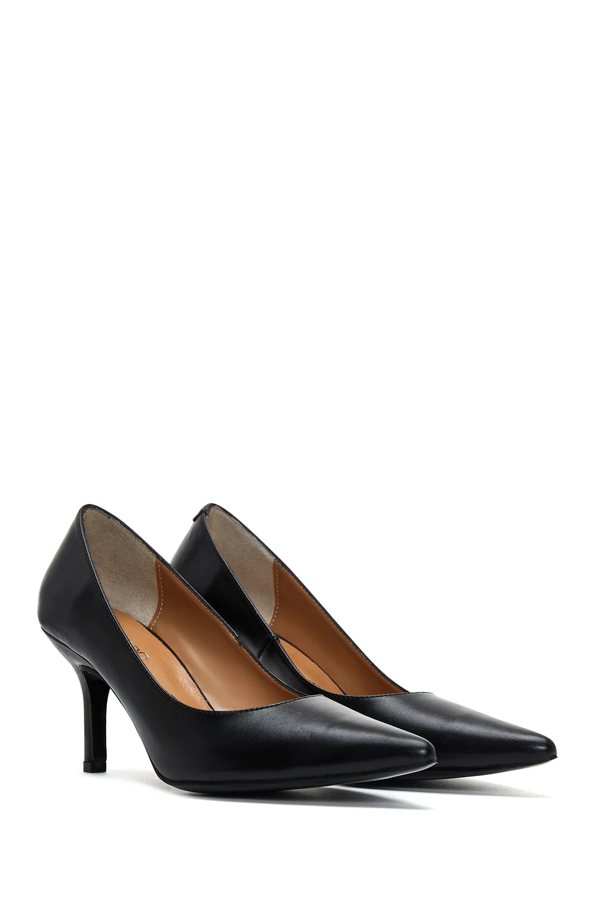 Kadın Siyah Deri Stiletto - Image 4