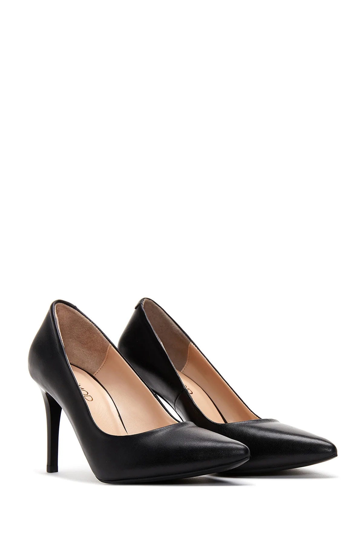 Kadın Siyah Deri Stiletto - Image 4