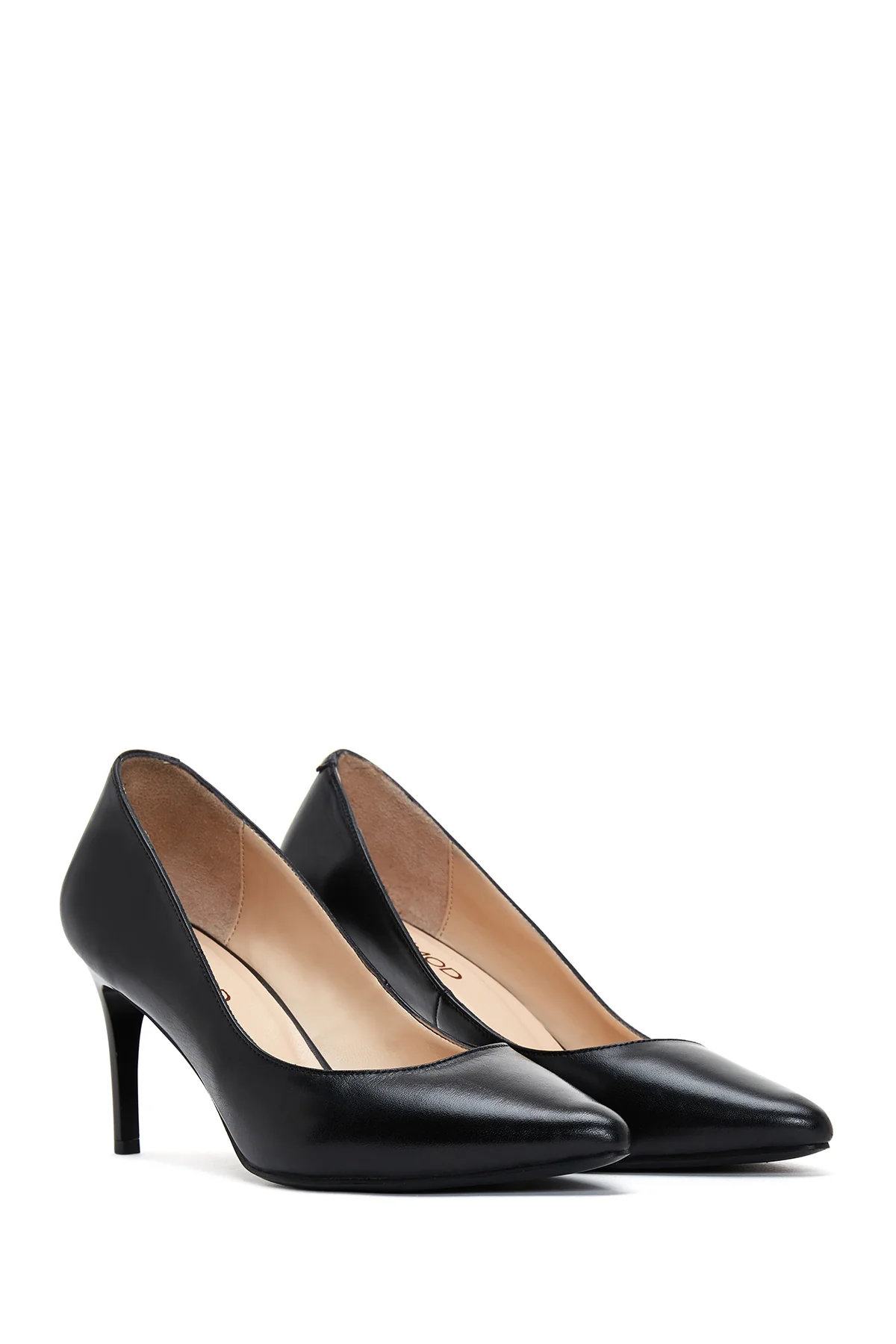 Kadın Siyah Deri Stiletto - Image 4