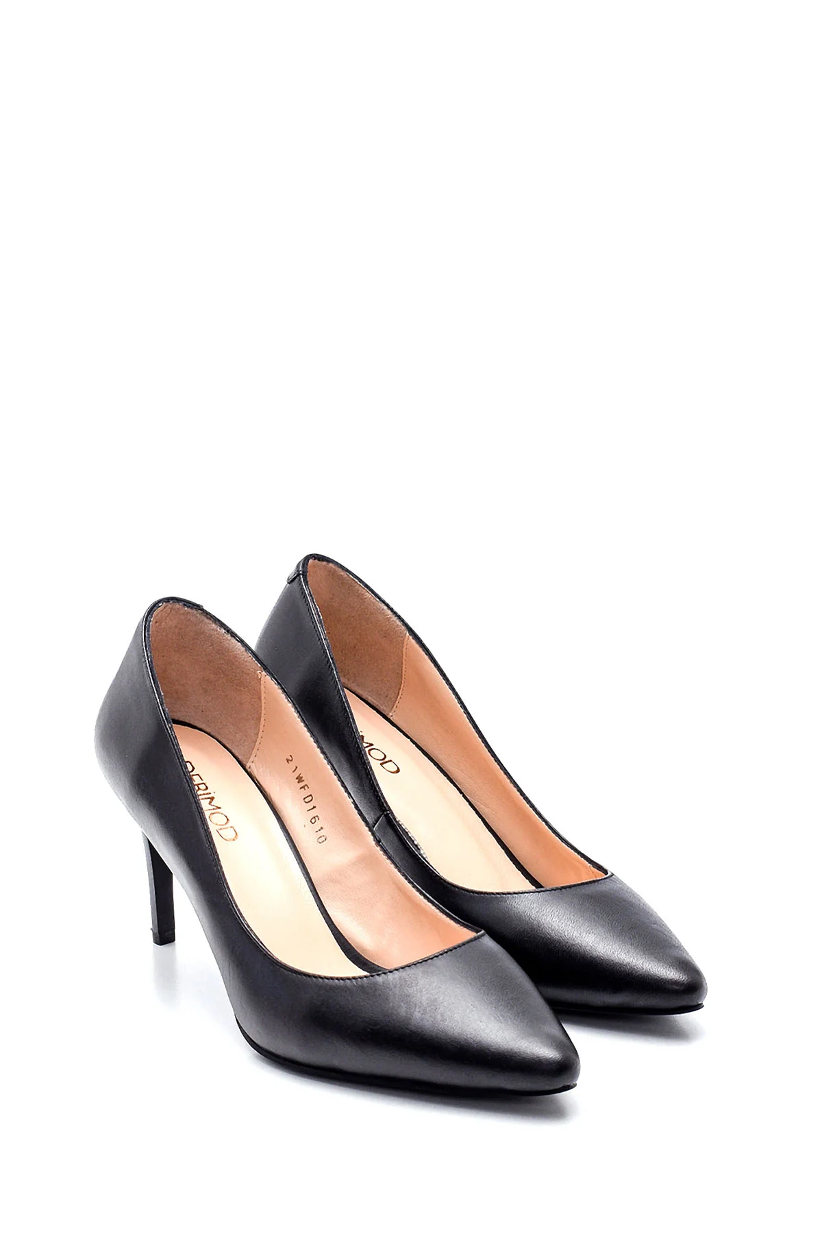 Kadın Siyah Deri Stiletto - Image 8