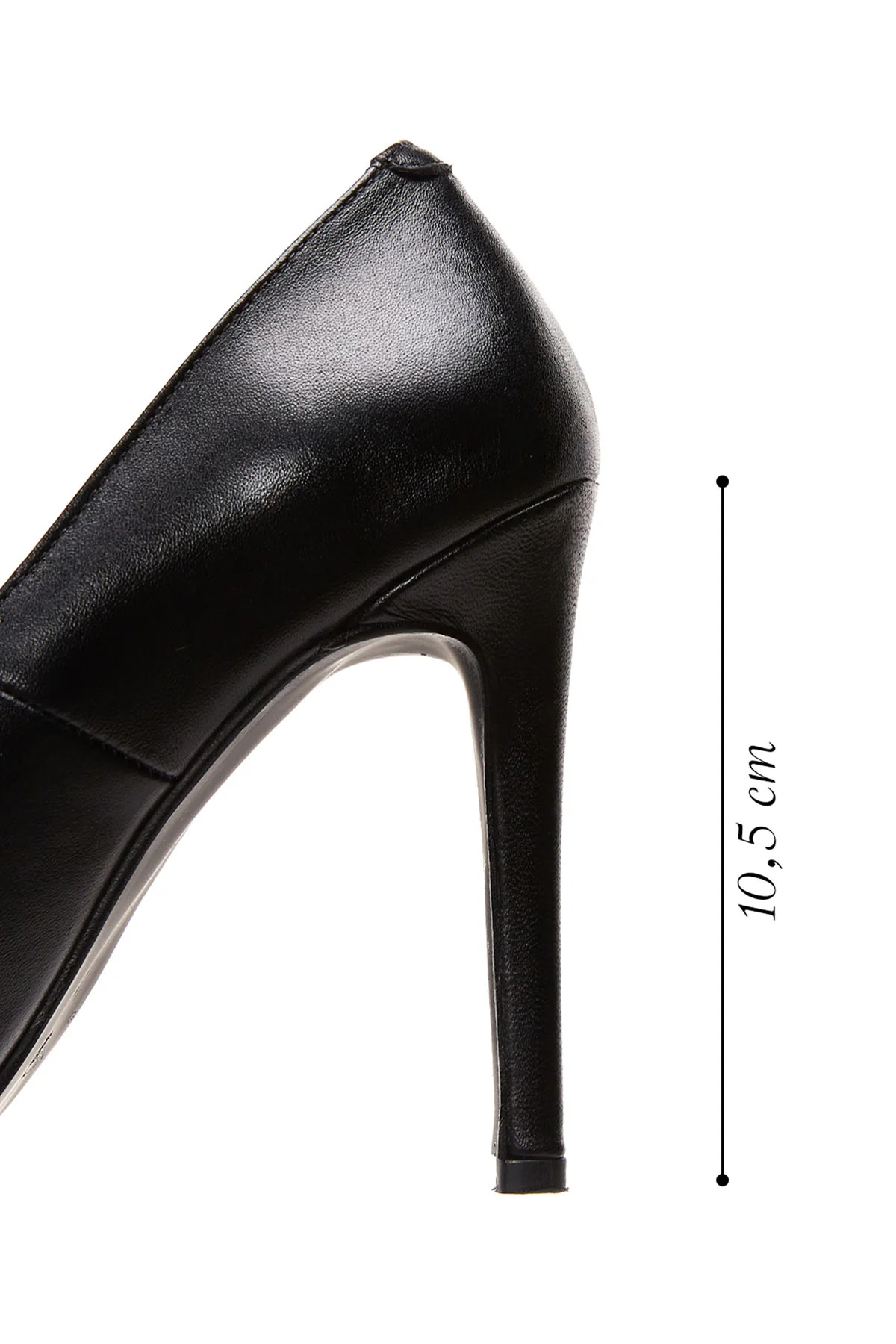 Kadın Siyah İnce Topuklu Deri Stiletto - Image 2