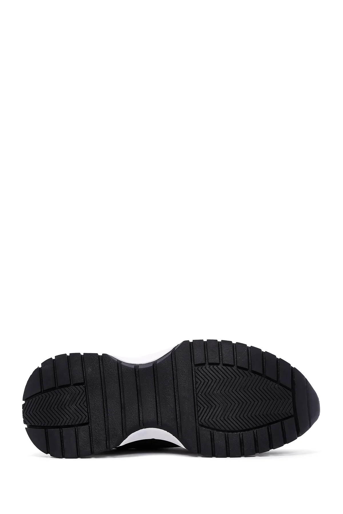 Kadın Siyah Deri Süet Detaylı Sneaker - Image 4