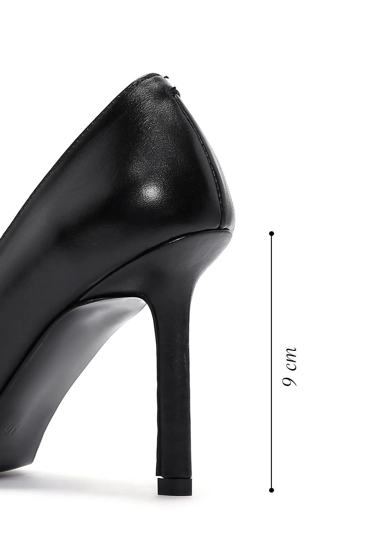 Kadın Siyah Deri Taşlı Stiletto - Image 2