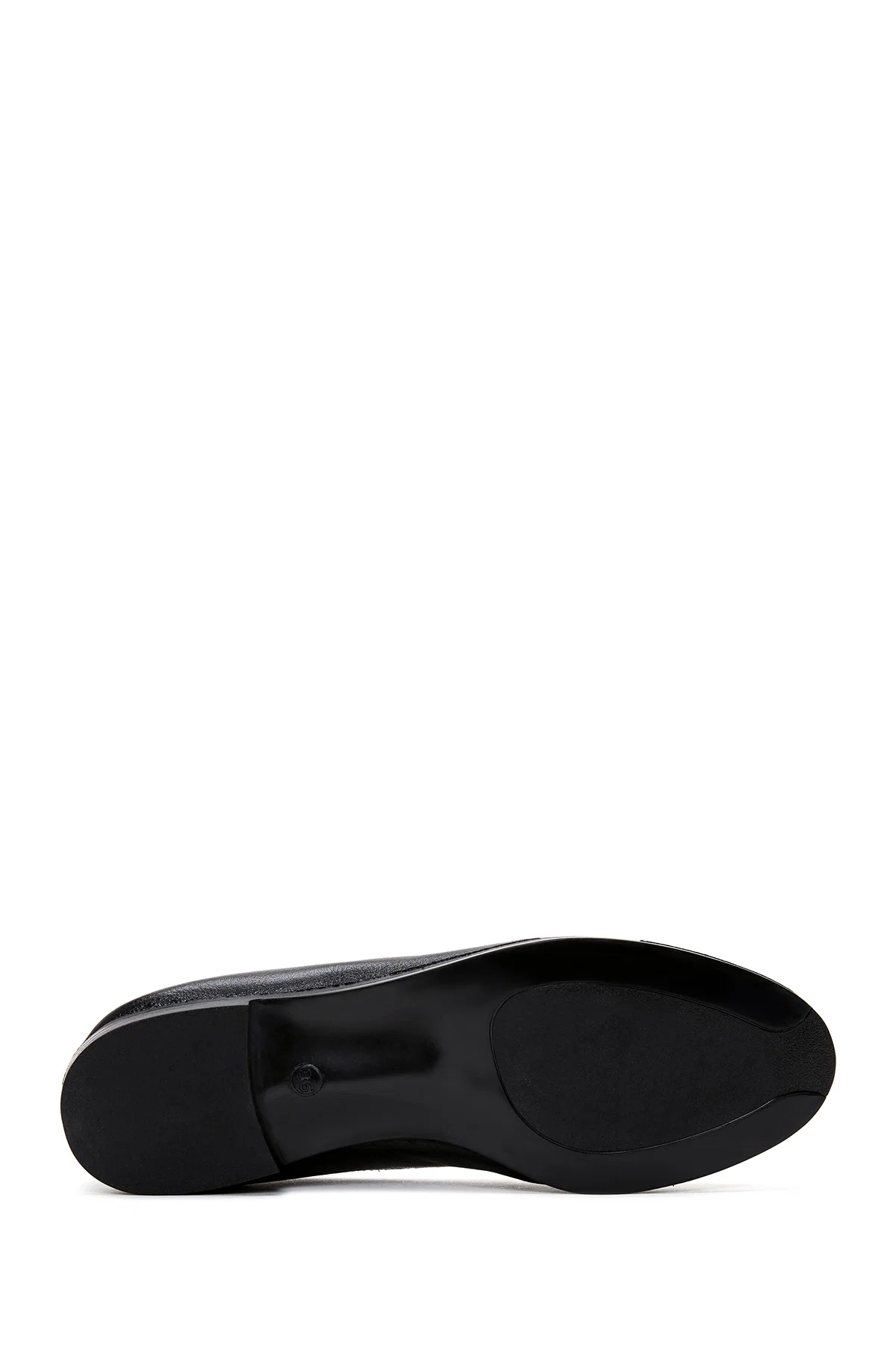Kadın Siyah Deri Tokalı Klasik Loafer - Image 4