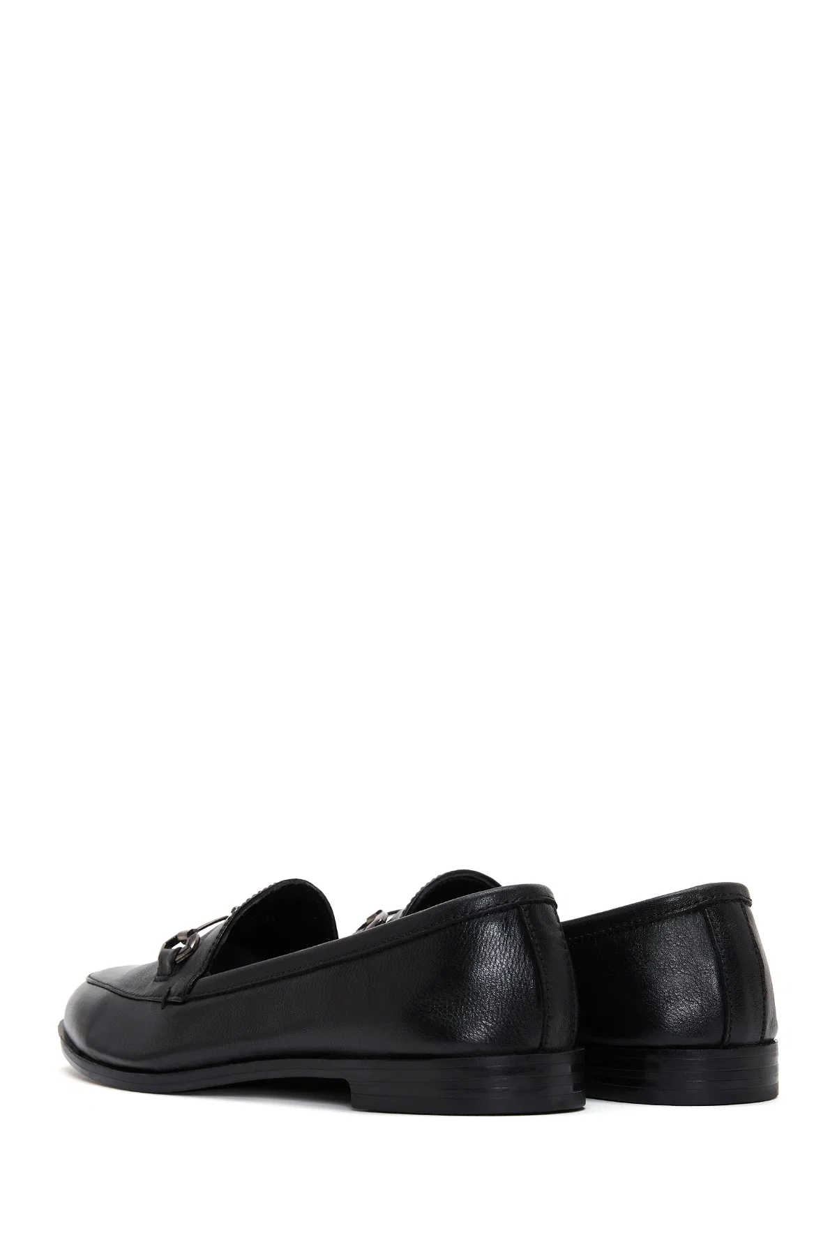 Kadın Siyah Deri Tokalı Klasik Loafer - Image 5