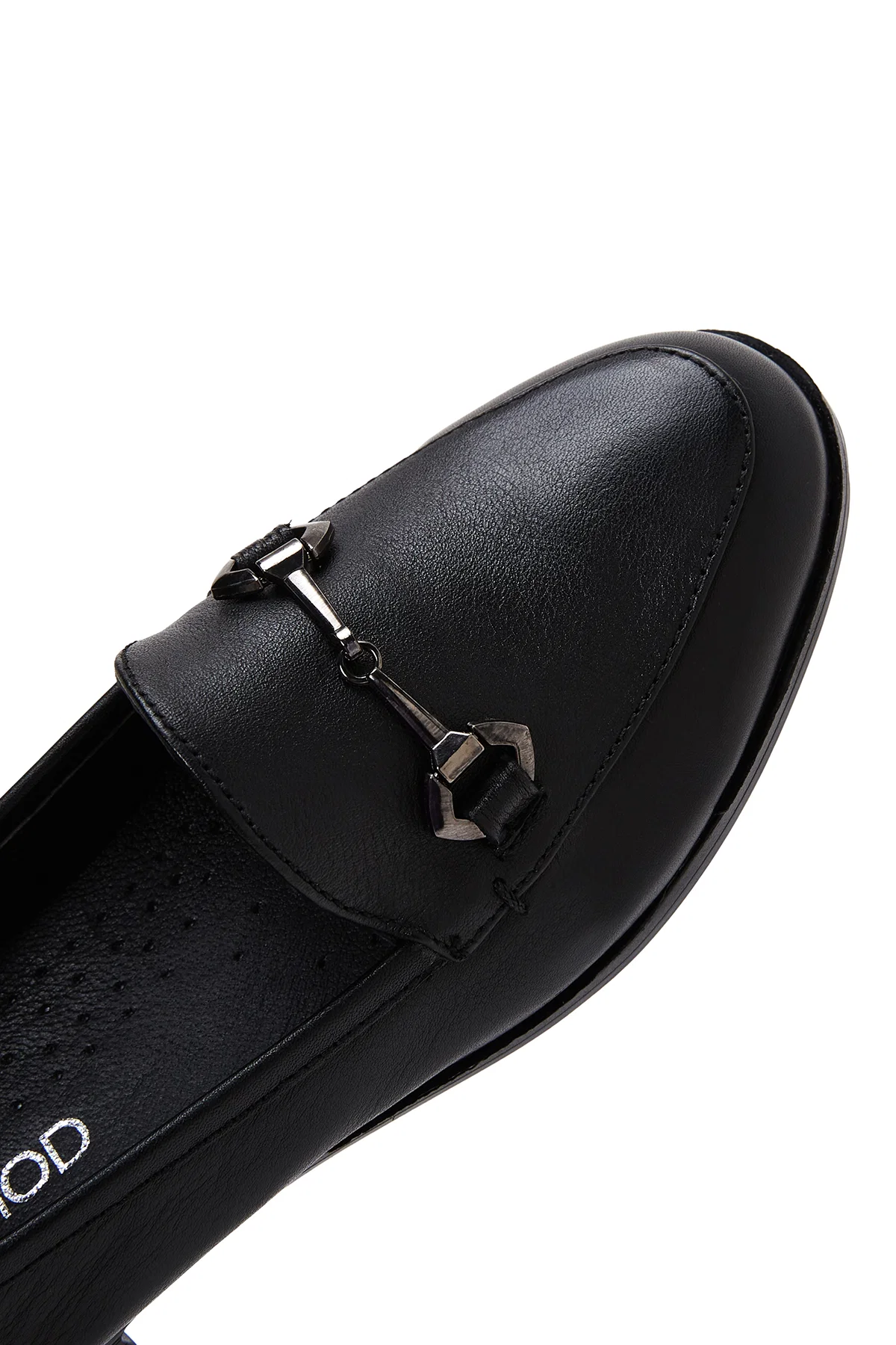 Kadın Siyah Deri Tokalı Klasik Loafer - Image 8