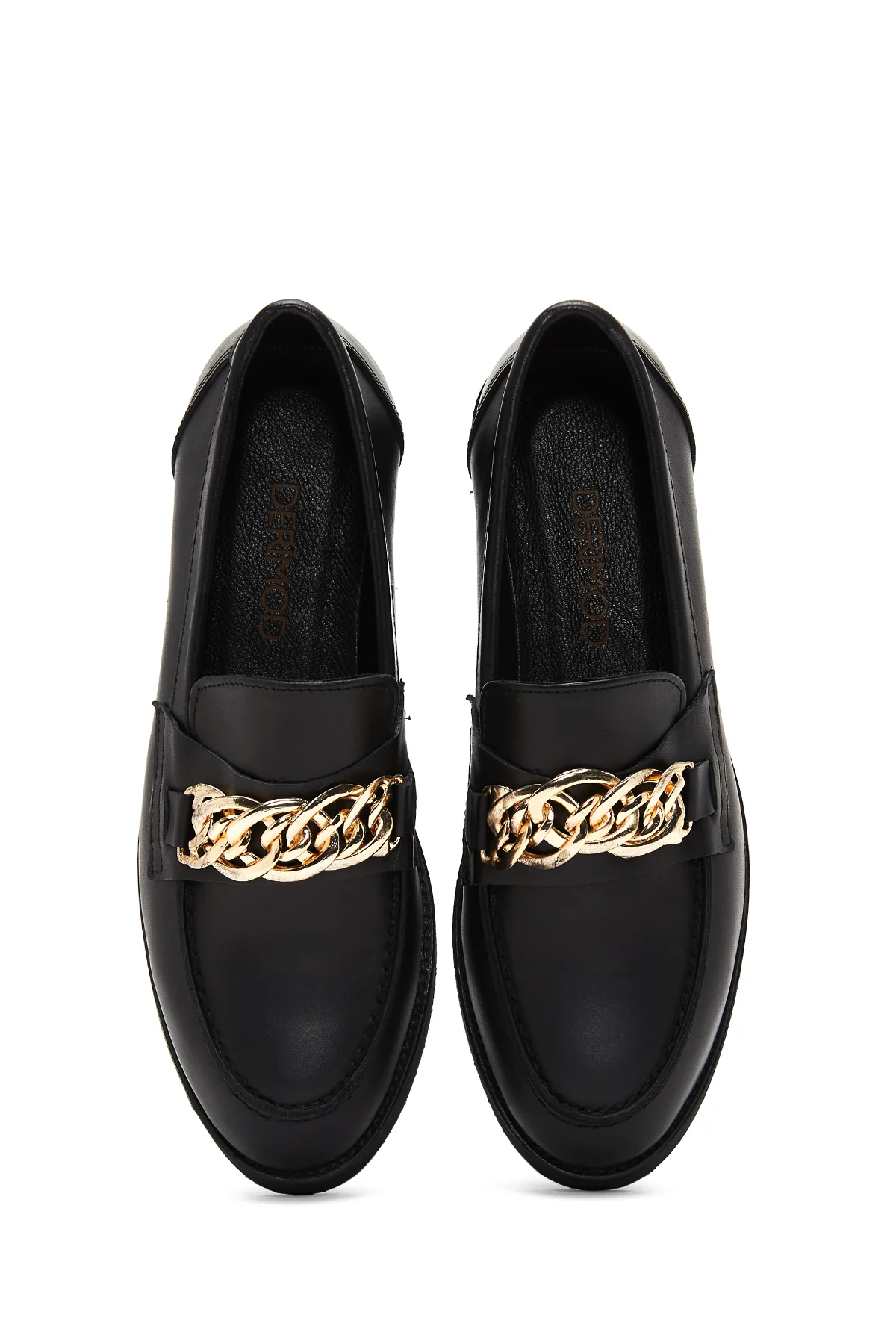 Kadın Siyah Deri Tokalı Loafer - Image 6