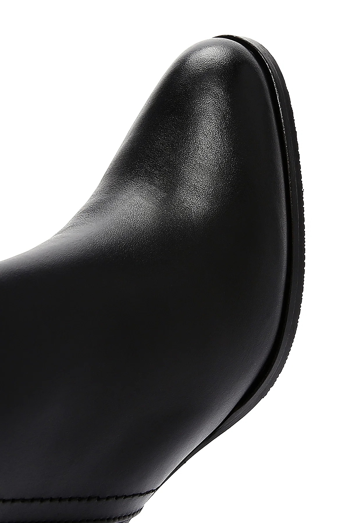 Kadın Siyah Deri Topuklu Klasik Bot - Image 9