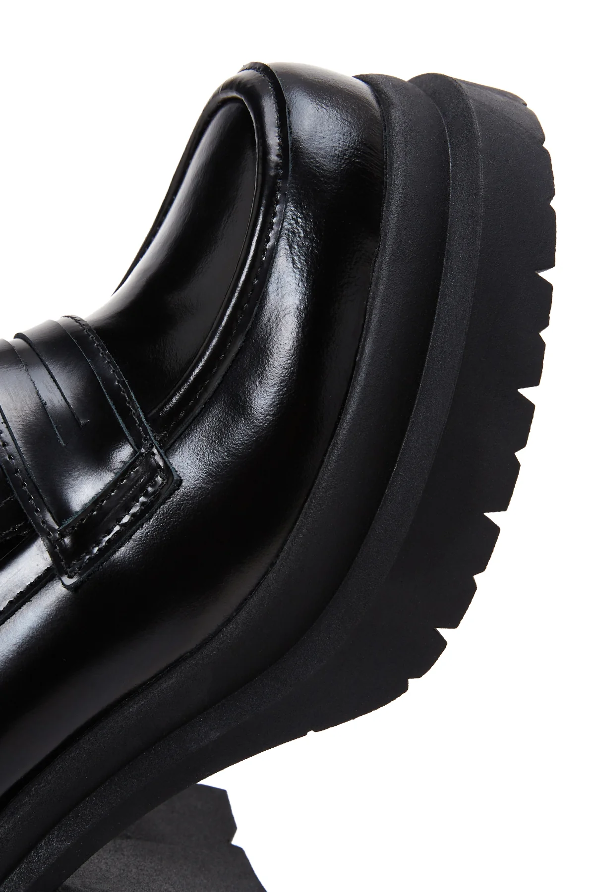 Kadın Siyah Deri Topuklu Loafer - Image 8