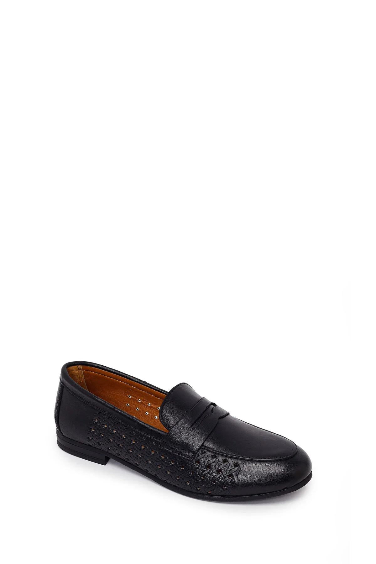 Kadın Siyah Desenli Deri Loafer - Image 7