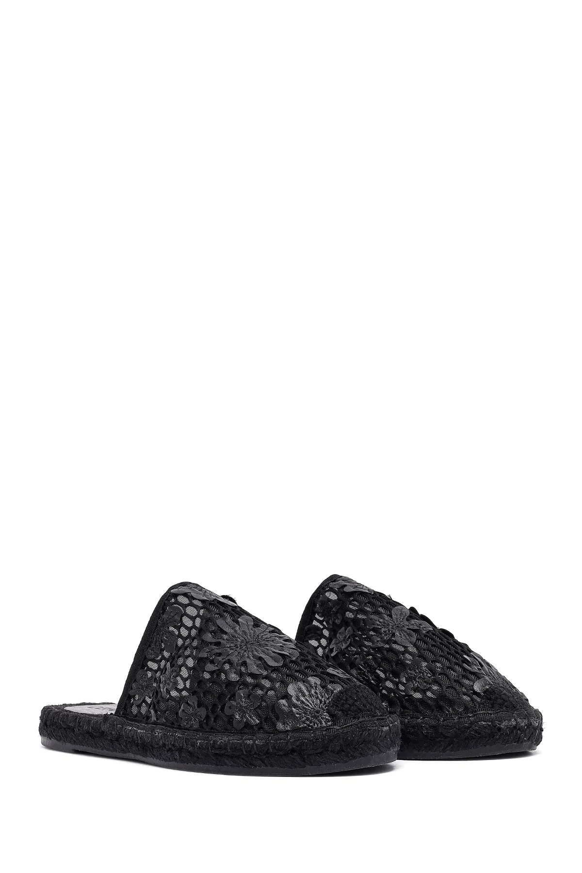 Kadın Siyah Desenli Espadril Terlik - Image 3