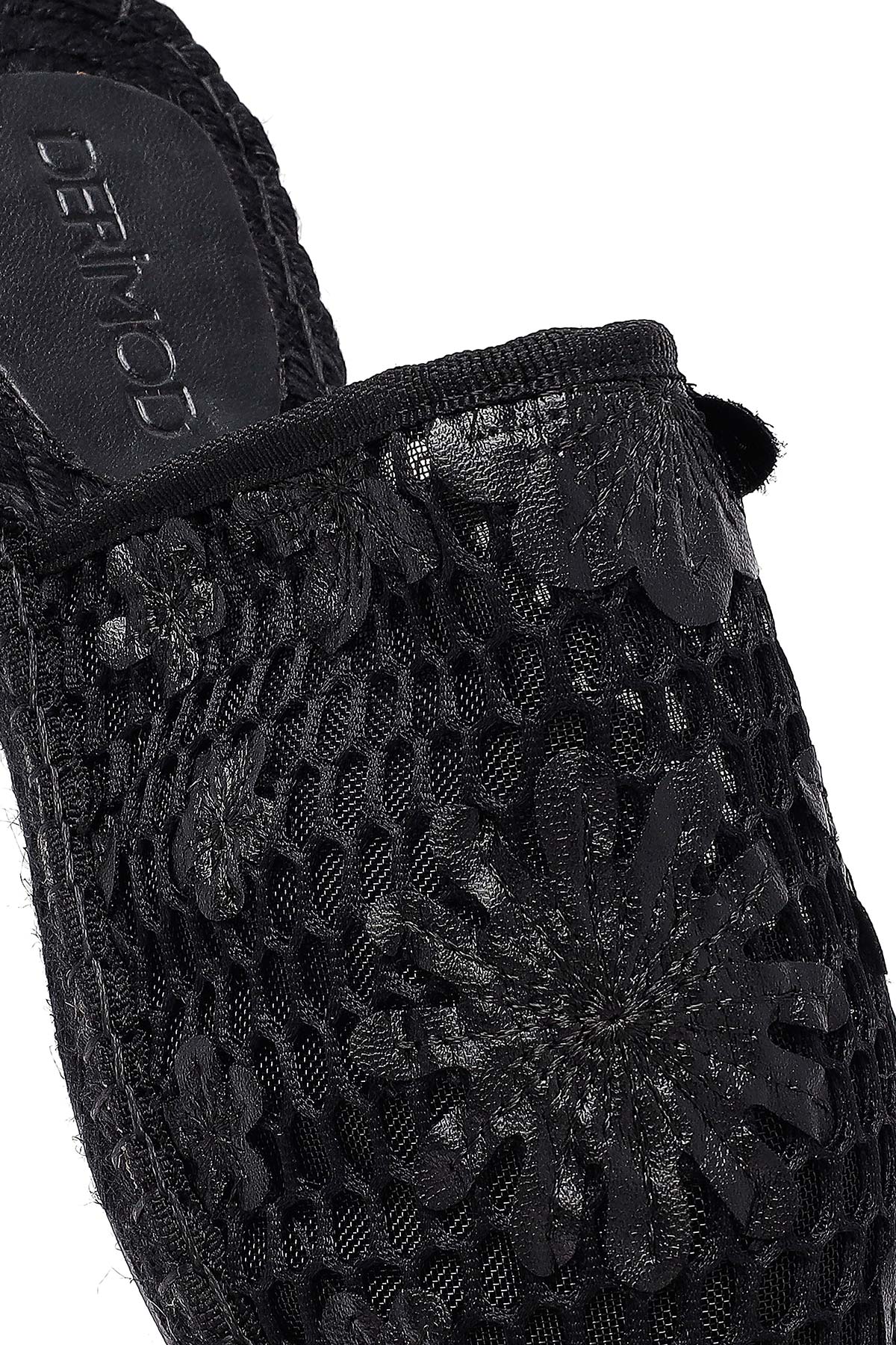 Kadın Siyah Desenli Espadril Terlik - Image 9