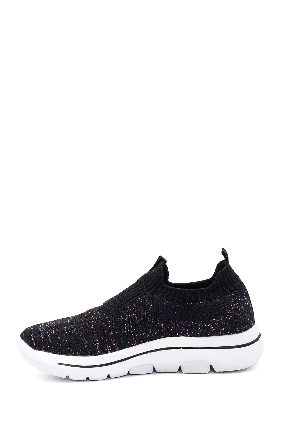 Kadın Siyah Desenli Kumaş Sneaker - Image 2