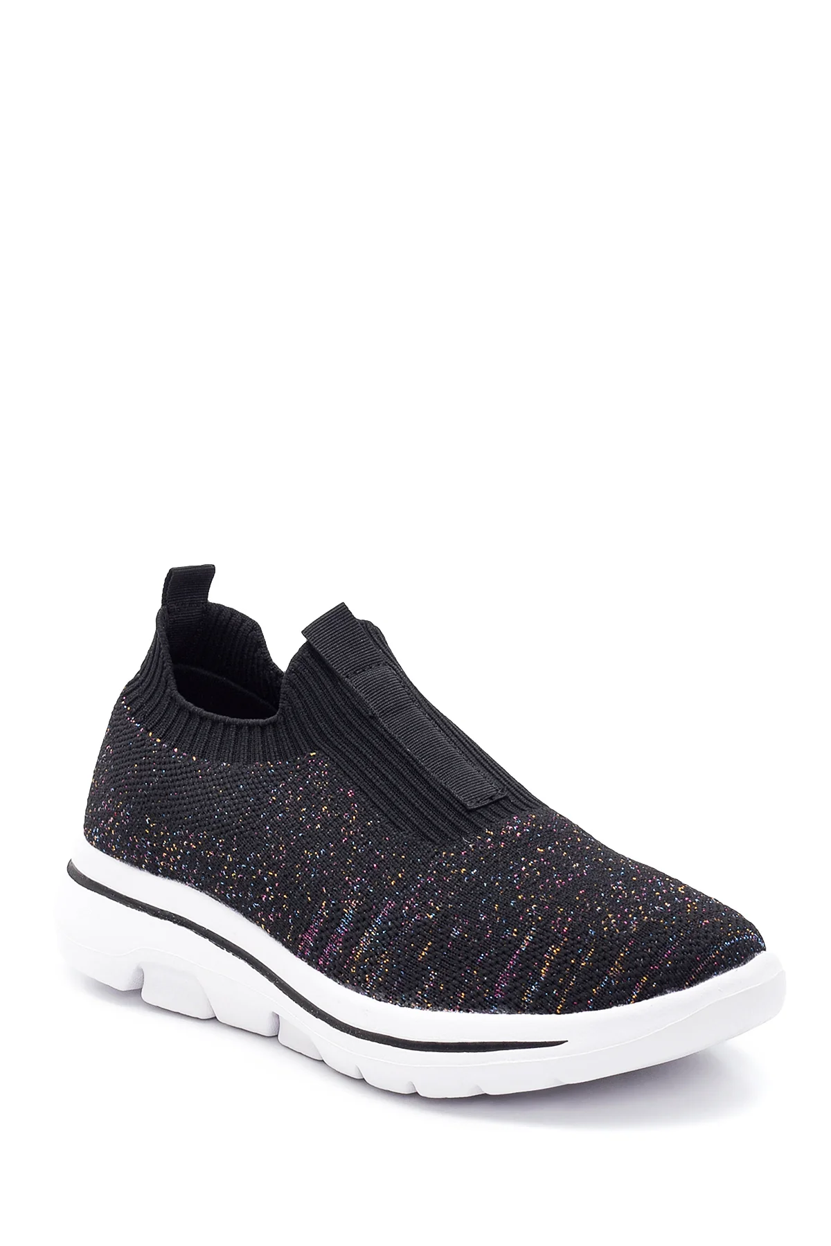 Kadın Siyah Desenli Kumaş Sneaker - Image 3