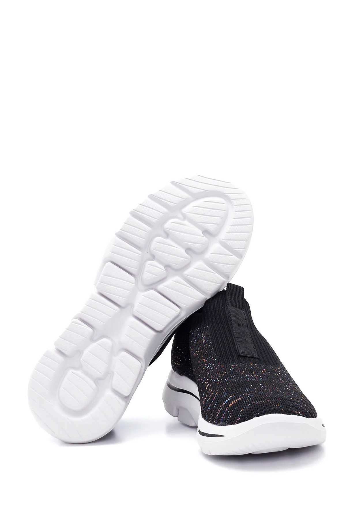 Kadın Siyah Desenli Kumaş Sneaker - Image 4