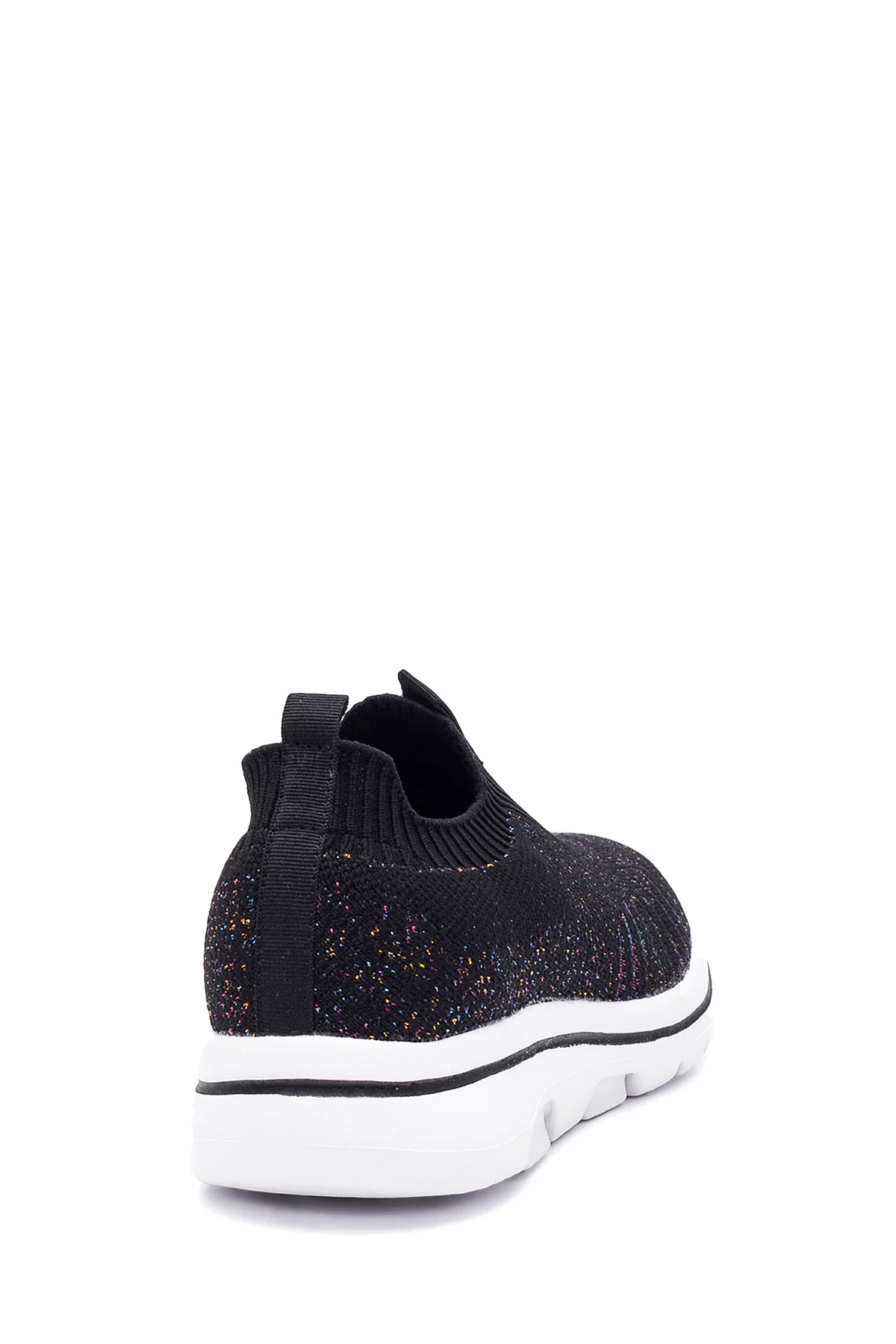 Kadın Siyah Desenli Kumaş Sneaker - Image 5