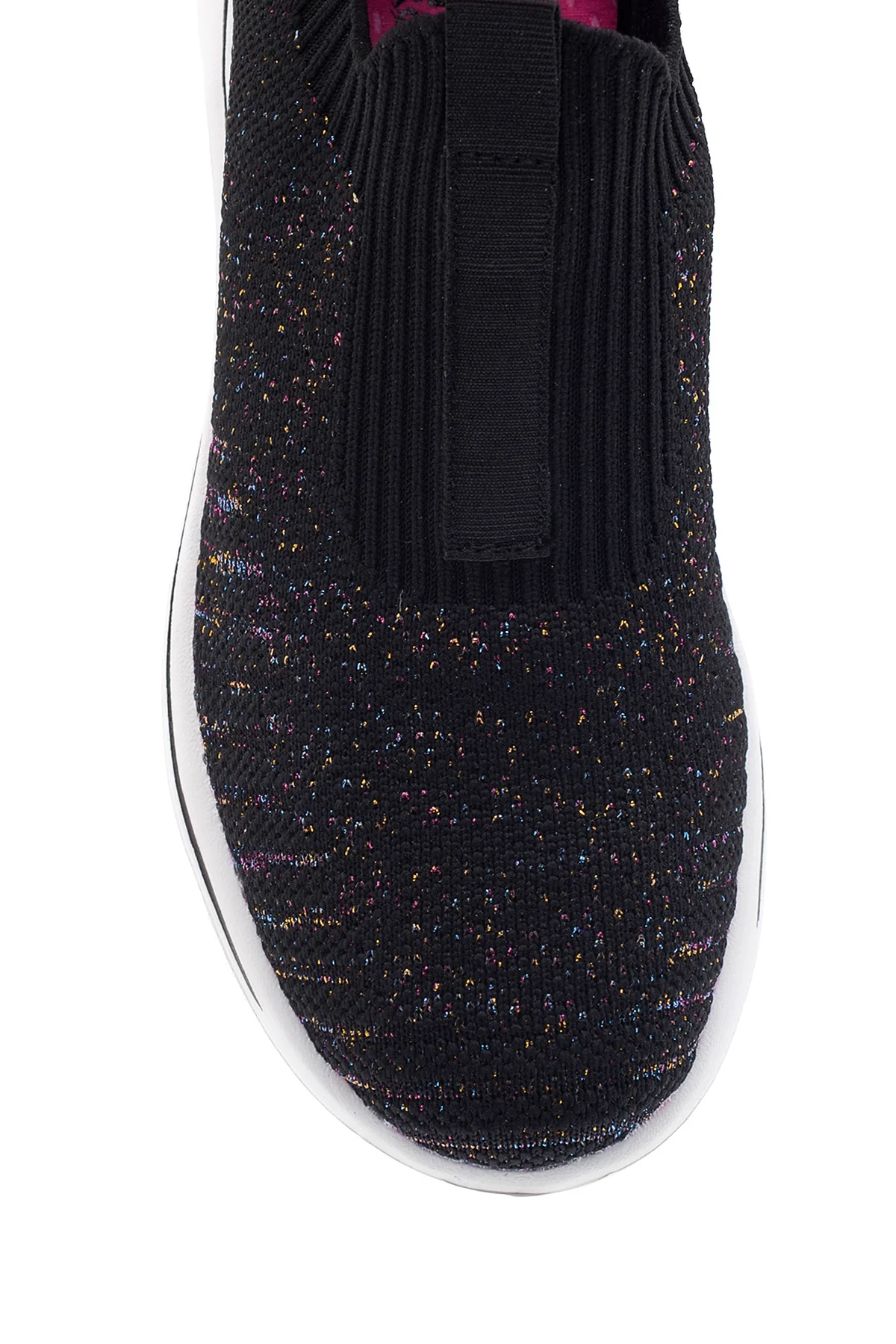 Kadın Siyah Desenli Kumaş Sneaker - Image 6