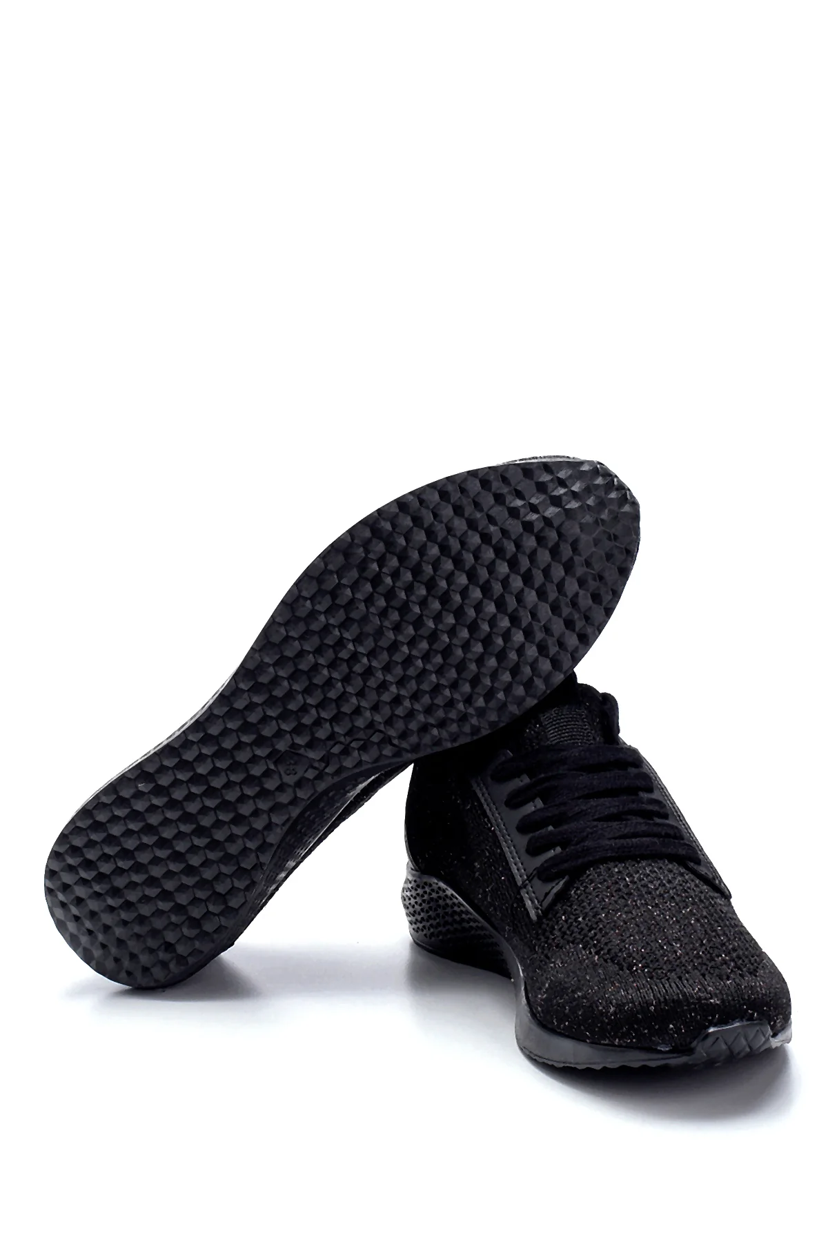 Kadın Siyah Desenli Sneaker - Image 4