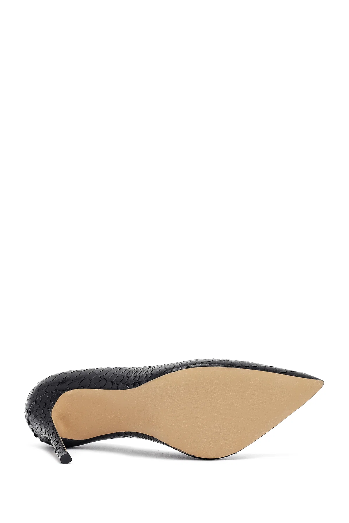 Kadın Siyah Desenli Yüksek İnce Topuklu Deri Stiletto - Image 6