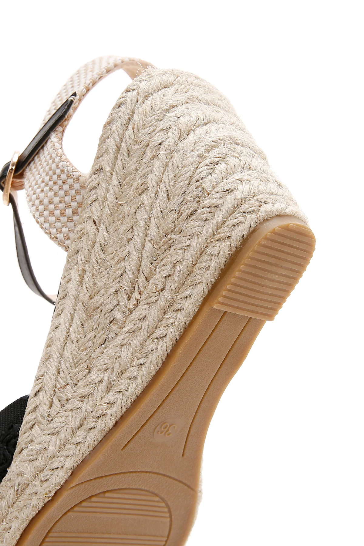 Kadın Siyah Dolgu Topuk Espadril Sandalet - Image 10