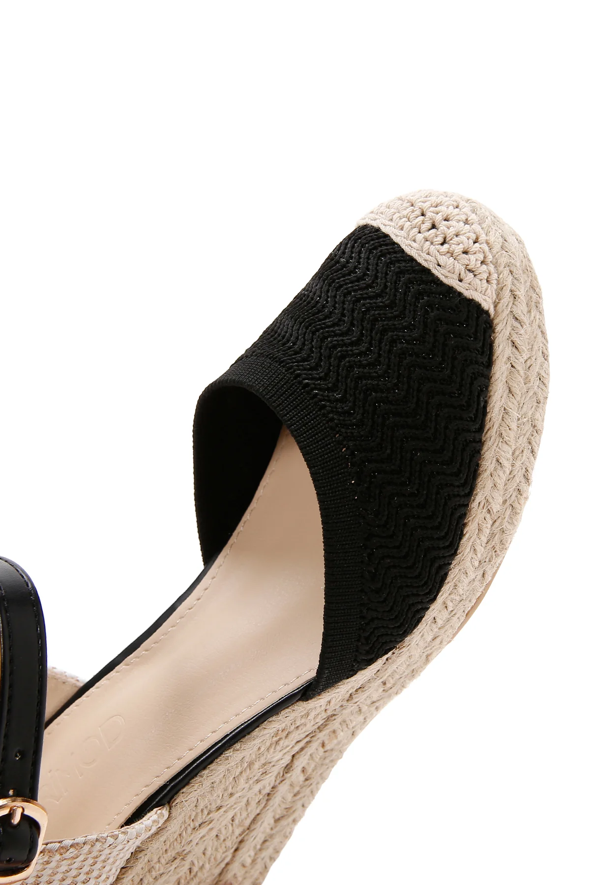 Kadın Siyah Dolgu Topuk Espadril Sandalet - Image 8