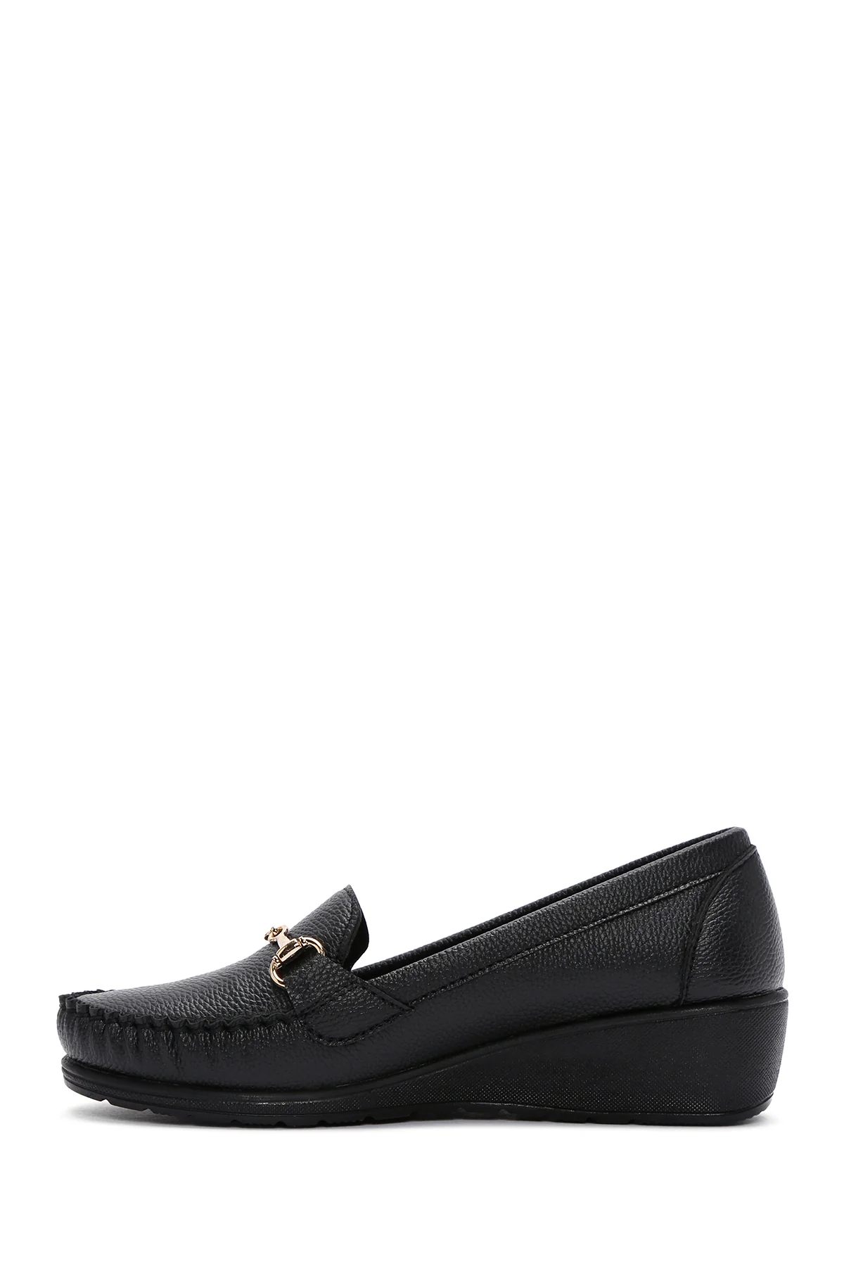 Kadın Siyah Dolgu Topuk Loafer - Image 2