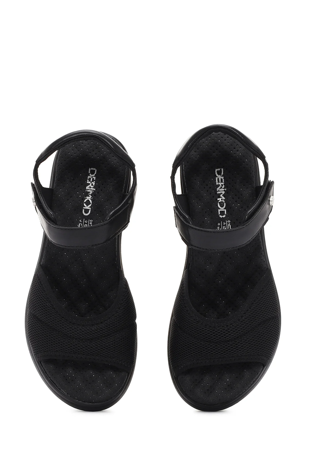 Kadın Siyah Dolgu Topuklu Bilekten Bantlı Comfort Sandalet - Image 7