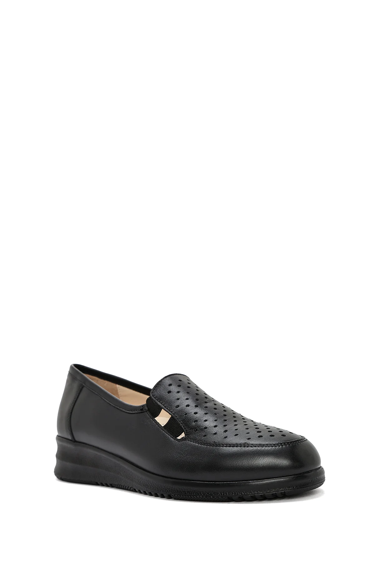 Kadın Siyah Dolgu Topuklu Deri Comfort Loafer - Image 7