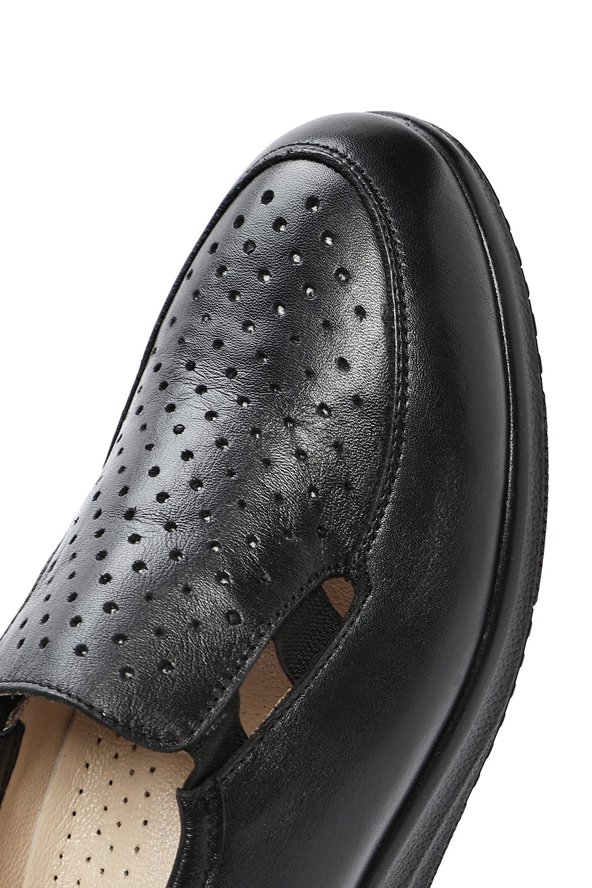 Kadın Siyah Dolgu Topuklu Deri Comfort Loafer - Image 8