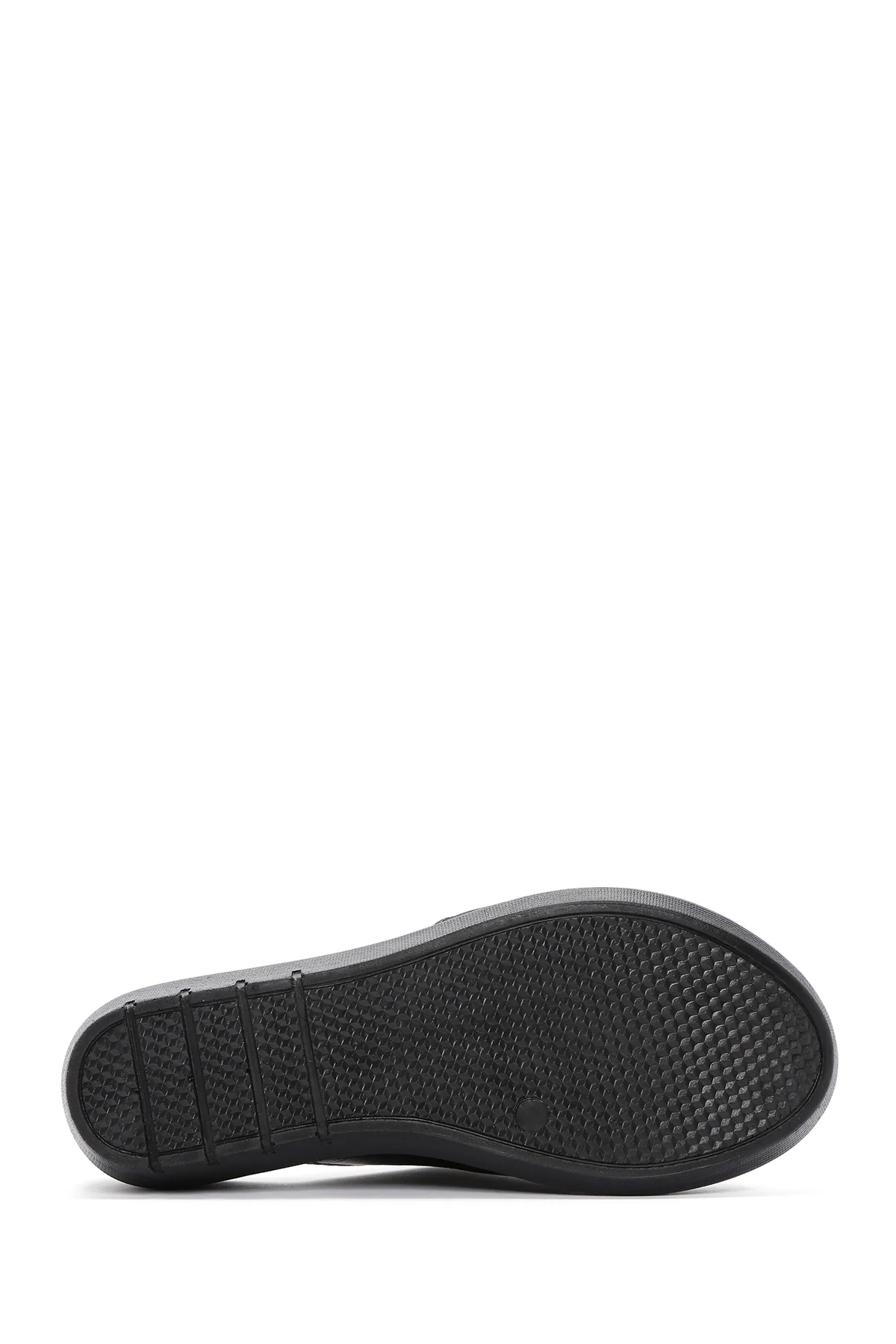 Kadın Siyah Dolgu Topuklu Deri Comfort Terlik - Image 5