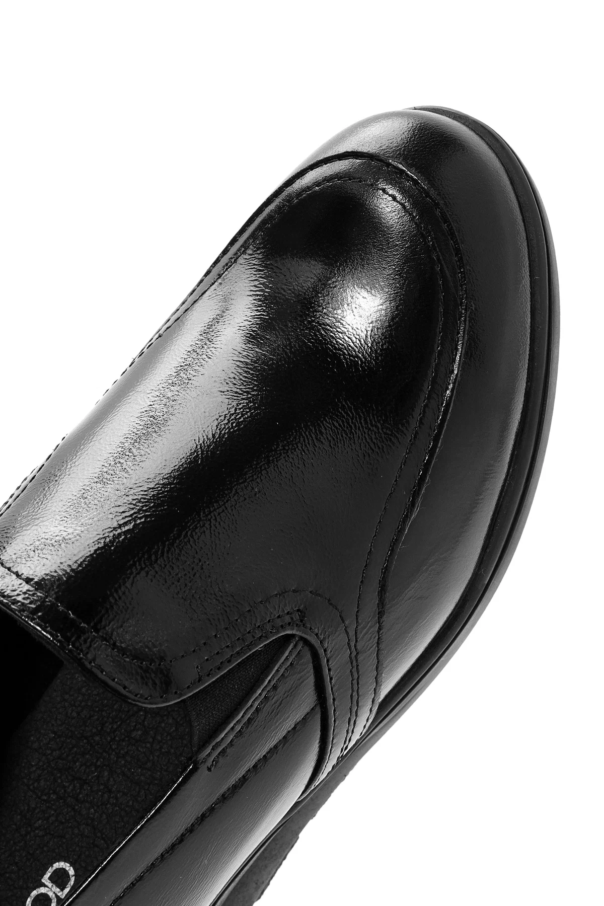 Kadın Siyah Dolgu Topuklu Rugan Deri Comfort Loafer - Image 10