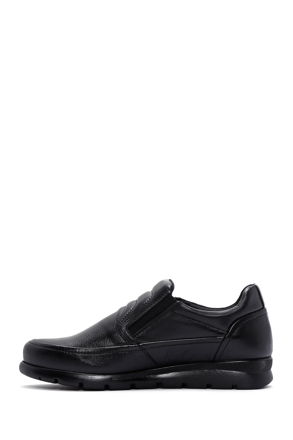Kadın Siyah Fermuarlı Deri Comfort Ayakkabı - Image 2