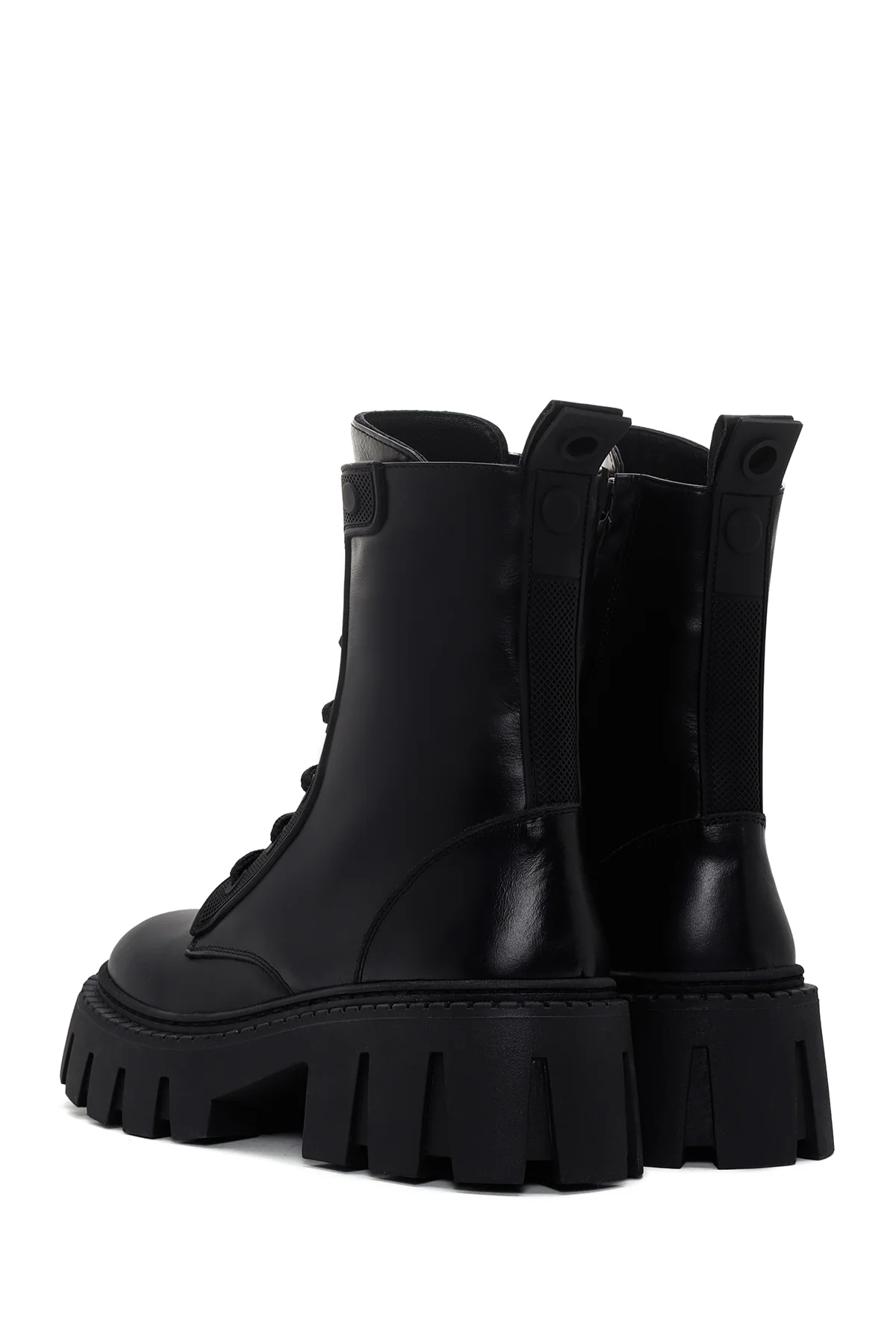 Kadın Siyah Fermuarlı Deri Postal Bot - Image 7