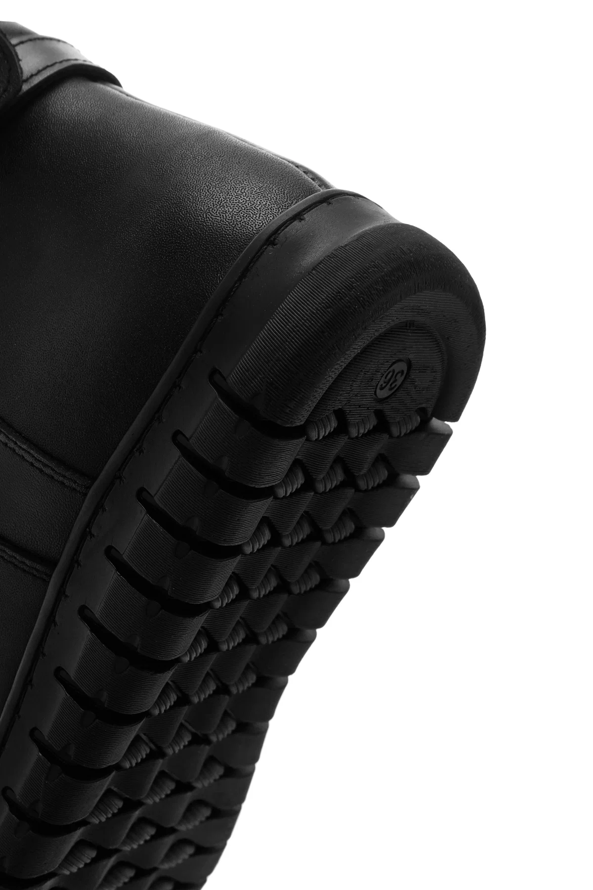 Kadın Siyah Fermuarlı Toka Detaylı Deri Comfort Bot - Image 8